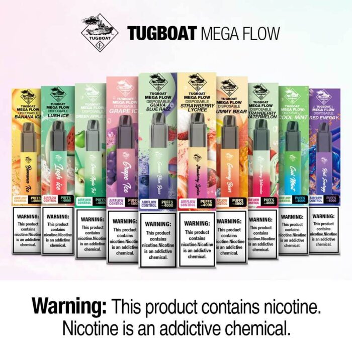 Tugboat mega flow 4000 puffs disposable vape in Dubai