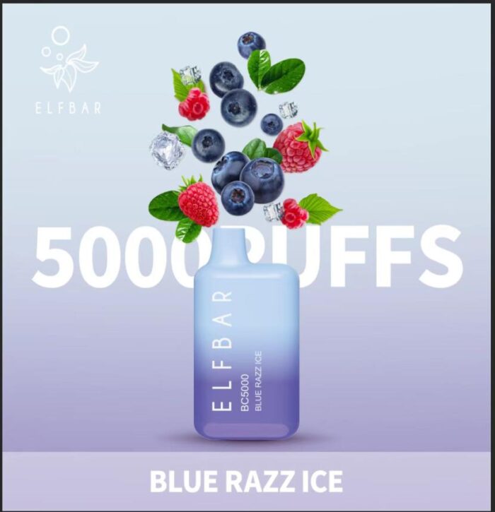 ELF BAR (5000 puffs) BLUE Razz Ice disposable vape in Dubai
