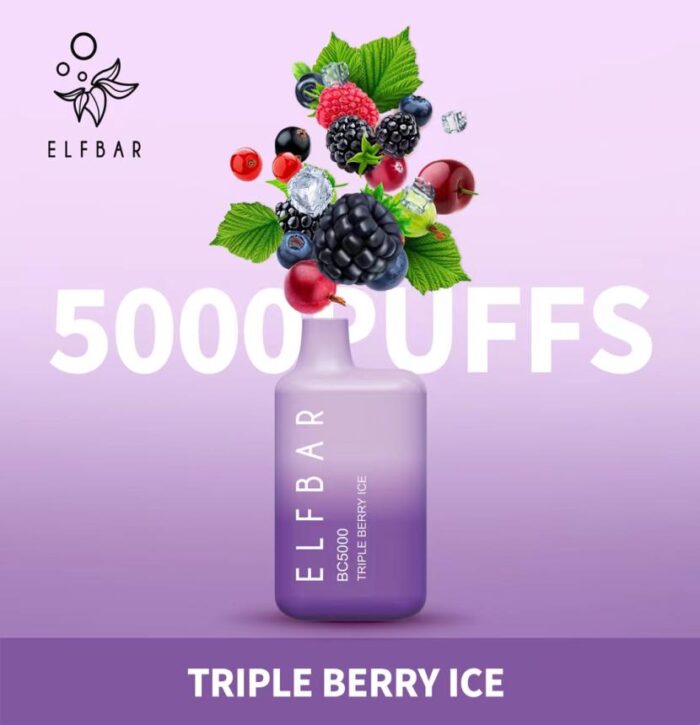 ELF BAR 5000 puffs Triple berry Ice disposable vape In Dubai