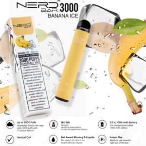 NERD BAR 3000 Banana Ice disposable vape in Dubai