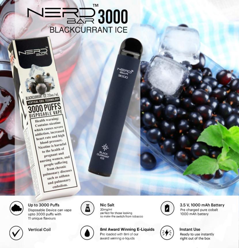 NERD-BAR-3000-Blackcurrant-Ice-disposable-vape-in-Dubai2-1.jpg NERD BAR 3000 Blackcurrant Ice disposable vape in Dubai - Image 1