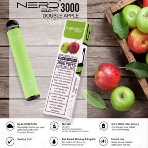 NERD BAR 3000 Double Apple disposable vape in Dubai