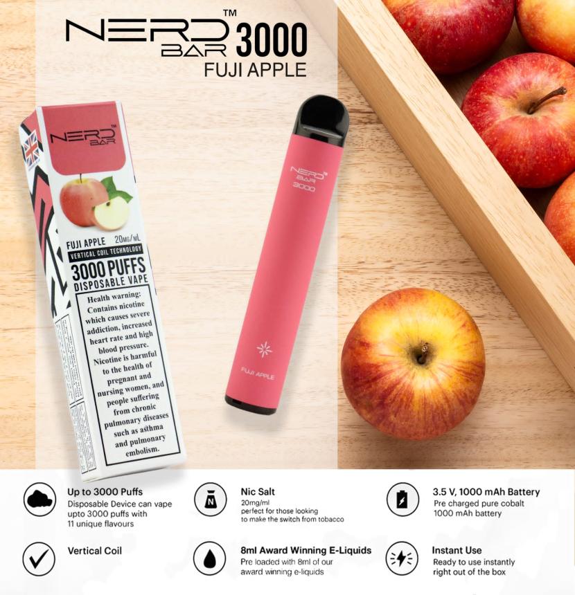 NERD-BAR-3000-Fuji-Apple-disposable-vape-in-Dubai2-1.jpg NERD BAR 3000 Fuji Apple disposable vape in Dubai - Image 1