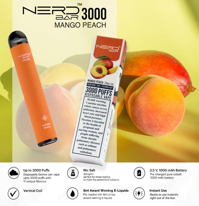 NERD-BAR-3000-Mango-Peach-disposable-vape-in-Dubai-2-1.jpg NERD BAR 3000 Mango Peach disposable vape in Dubai - Image 1