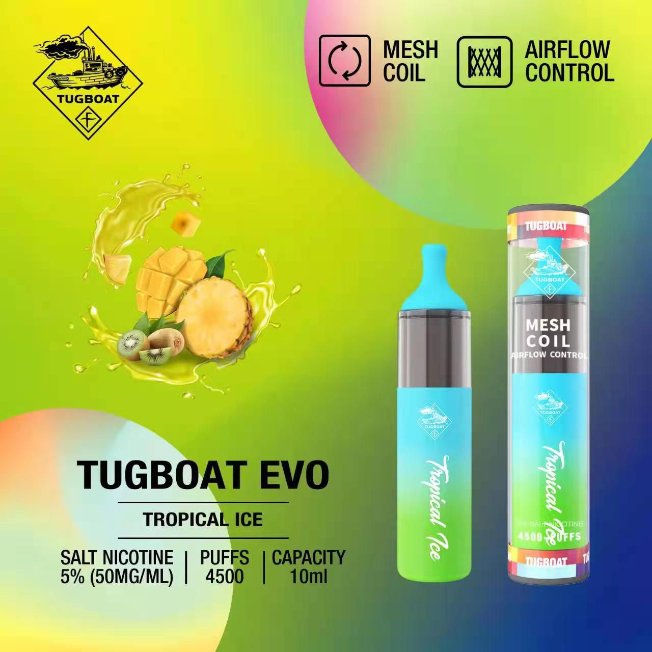 TUGBOAT-Evo-Tropical-Ice-4500-puffs-Disposable-Vape-In-Dubai-1.jpeg TUGBOAT Evo Tropical Ice (4500 puffs) Disposable Vape In Dubai - Image 1