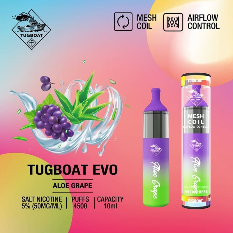 Tugboat-Evo-Aloe-grape-4500-puffs-disposable-vape-in-Dubai-1.jpeg Tugboat Evo Aloe grape 4500 puffs disposable vape in Dubai - Image 1