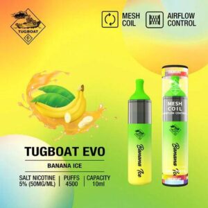 Tugboat Evo banana ice 4500 puffs disposable vape in Dubai